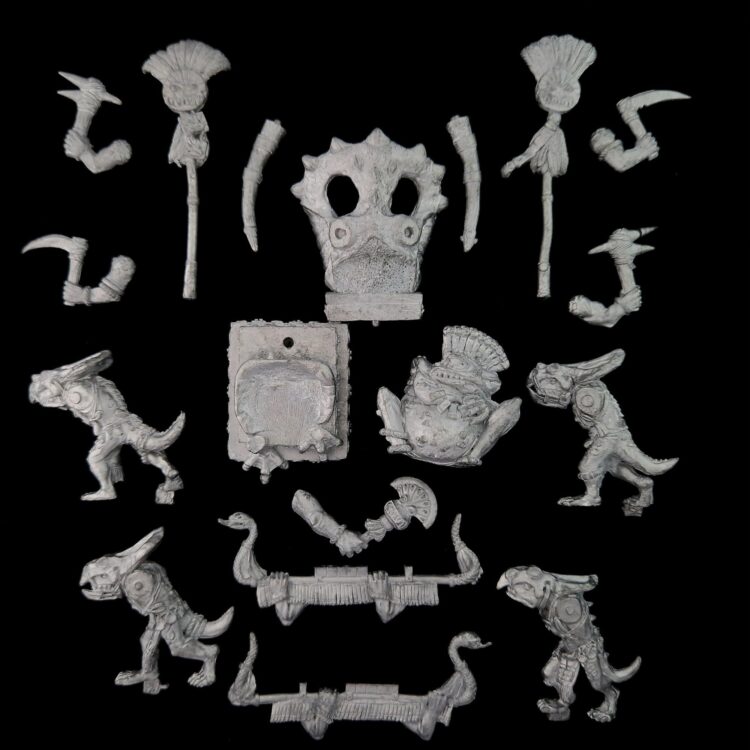 A photo of a Lizardmen Slann Mage Priest Warhammer miniature