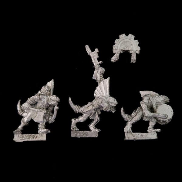 A photo of Lizardmen Skink Command Warhammer miniatures