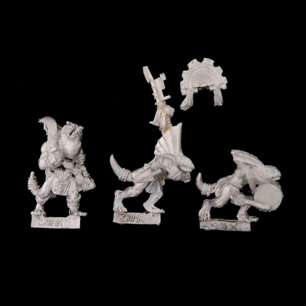 A photo of Lizardmen Skink Command Warhammer miniatures