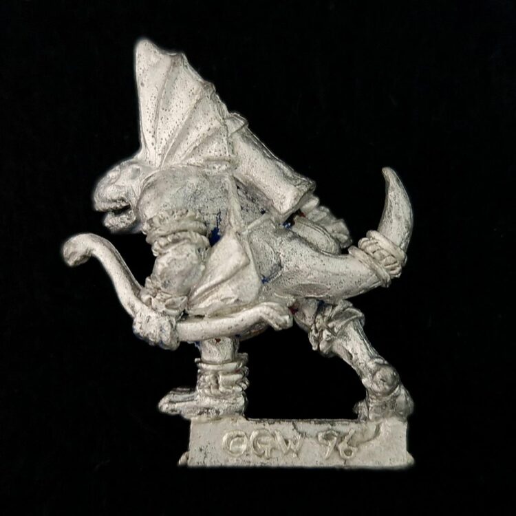 A photo of a Lizardmen Skink Champion Warhammer miniature