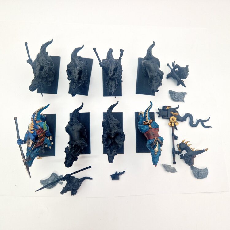 A photo of Lizardmen Saurus Cavalry Warhammer miniatures