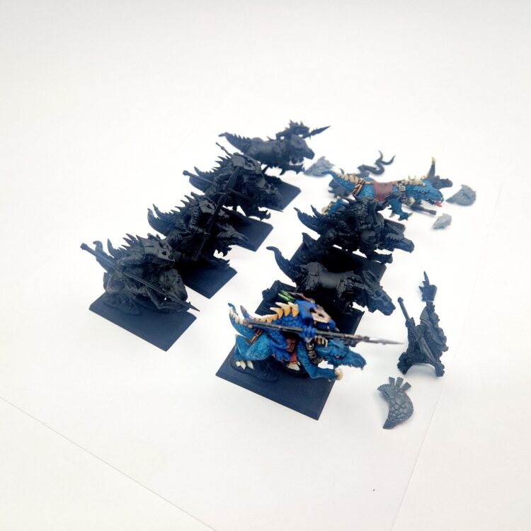 A photo of Lizardmen Saurus Cavalry Warhammer miniatures