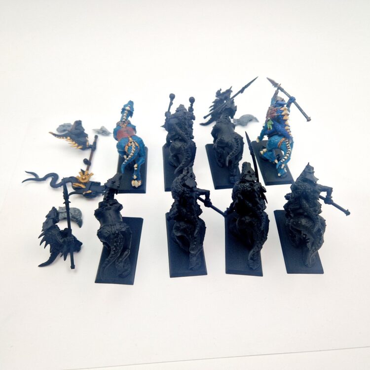 A photo of Lizardmen Saurus Cavalry Warhammer miniatures