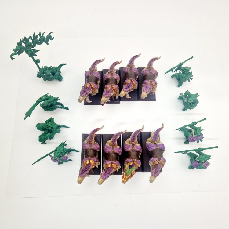 A photo of Lizardmen Saurus Cavalry Warhammer miniatures