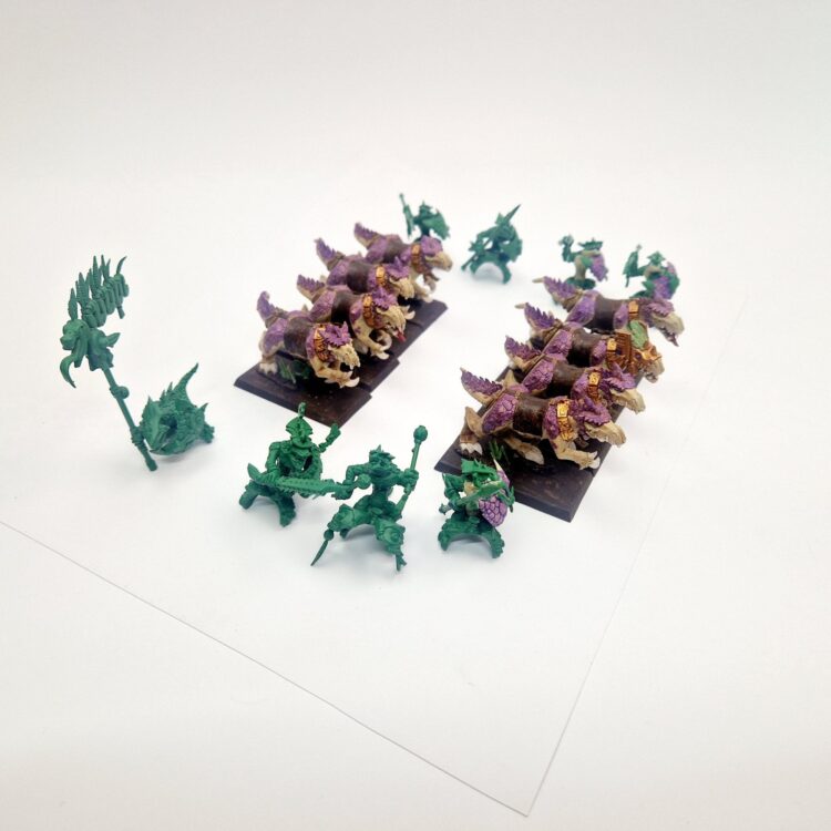 A photo of Lizardmen Saurus Cavalry Warhammer miniatures