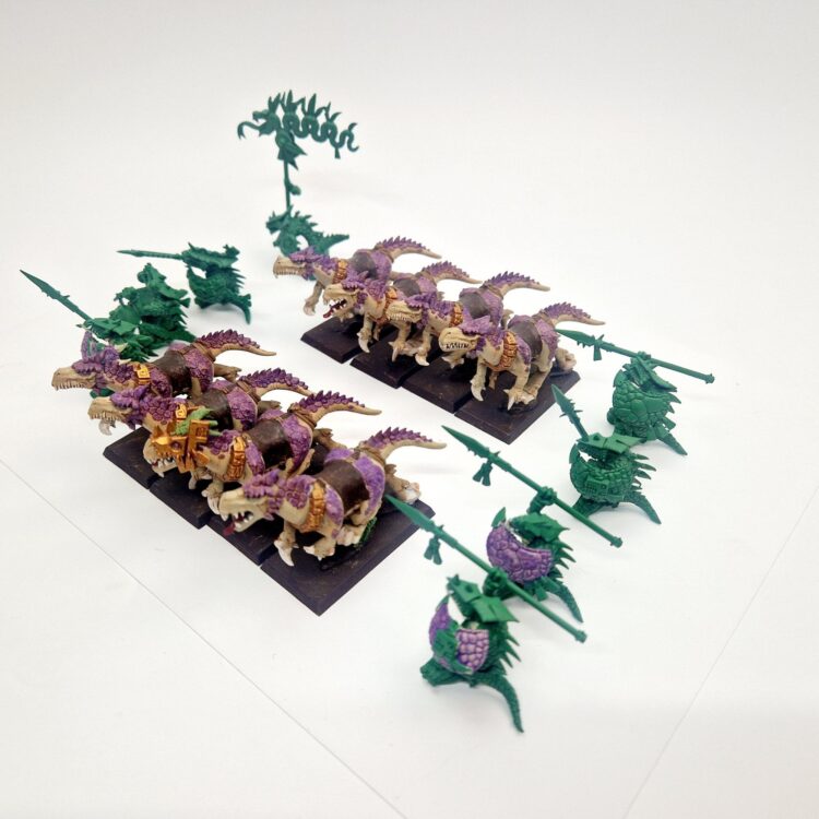 A photo of Lizardmen Saurus Cavalry Warhammer miniatures