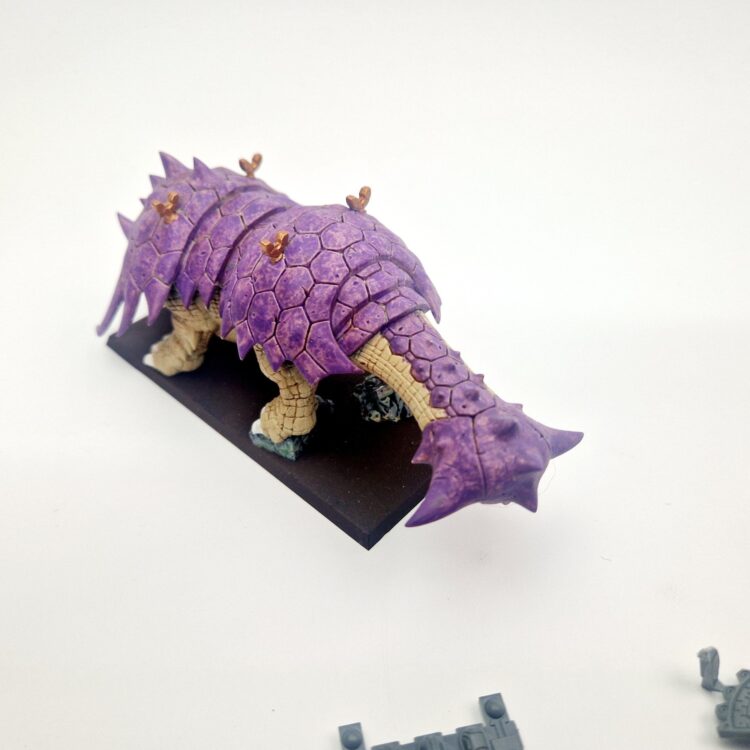 A photo of a Lizardmen Bastiladon Ark of Sotek Warhammer miniature