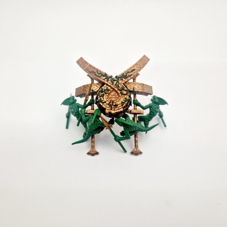 A photo of a Lizardmen Bastiladon Ark of Sotek Warhammer miniature