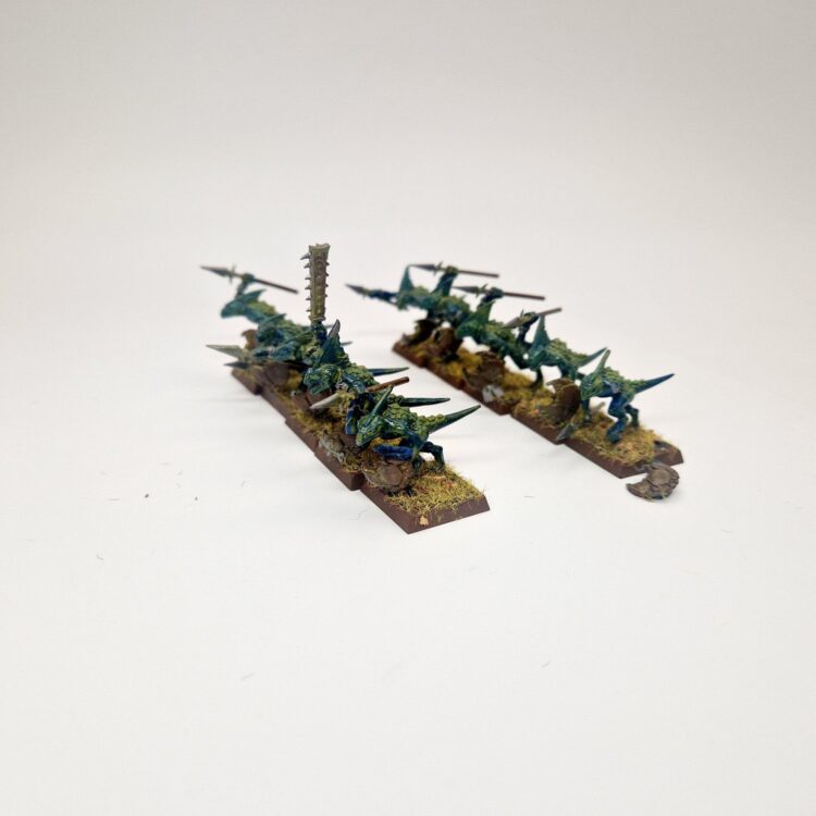 A photo of Lizardmen Skinks Warhammer miniatures