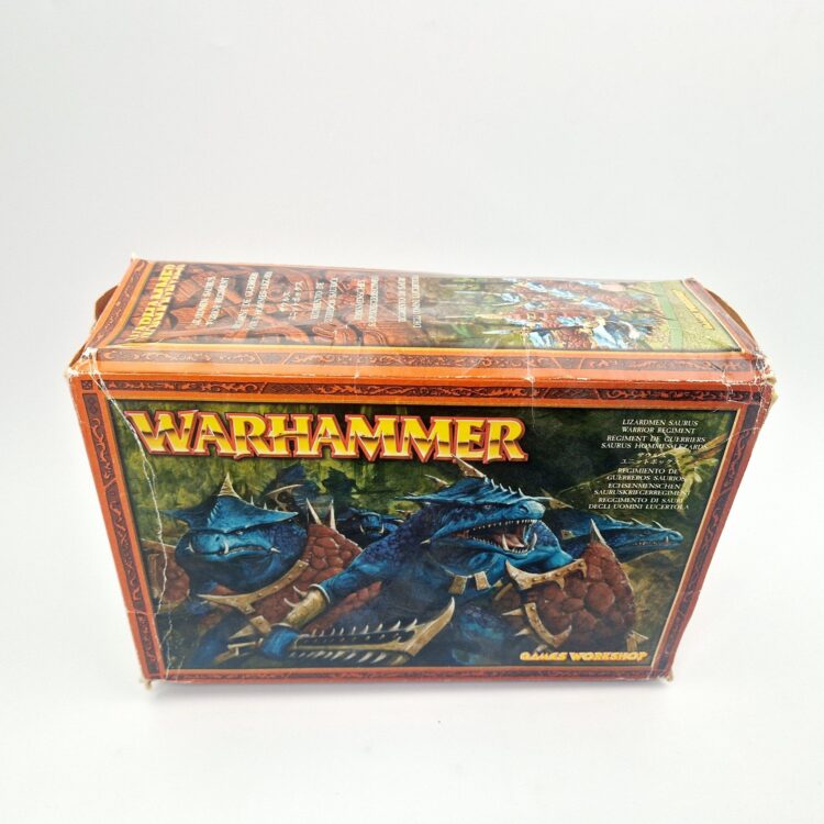 A photo of Lizardmen Saurus Warriors Regiment Warhammer miniatures