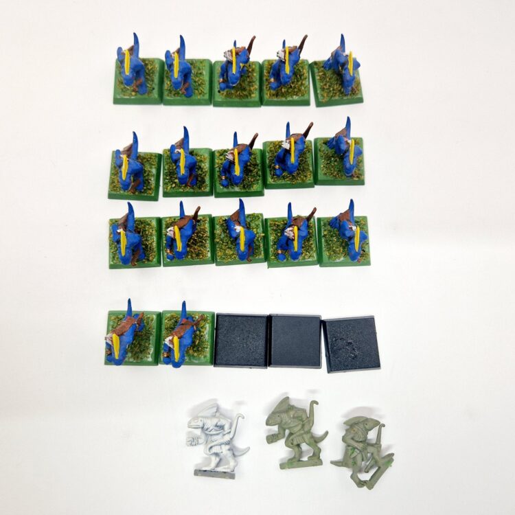 A photo of Lizardmen Skinks Warhammer miniatures