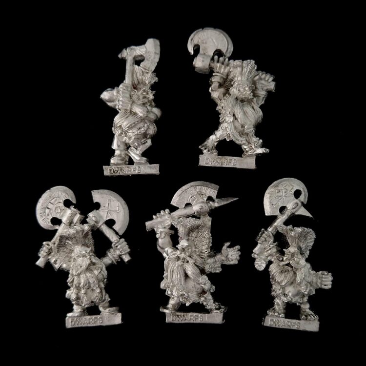 A photo of Dwarfs Slayers Warhammer miniatures