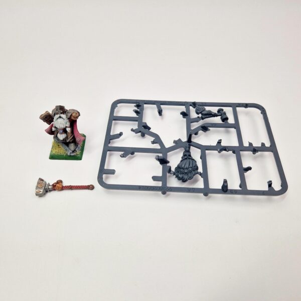 A photo of a Dwarfs Runesmith Warhammer miniature