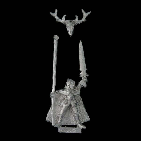 A photo of a Wood Elves Standard Bearer Warhammer miniature