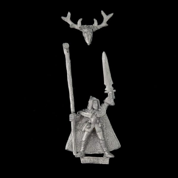 A photo of a Wood Elves Standard Bearer Warhammer miniature