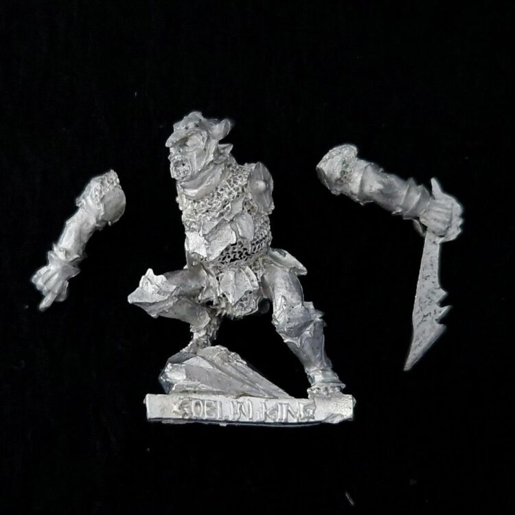 A photo of a Moria Goblin King Durbûrz Middle Earth Warhammer miniature