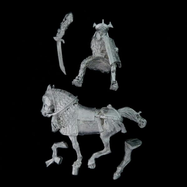 A photo of a The Easterlings Kataphrakt Rider Middle Earth Warhammer miniature