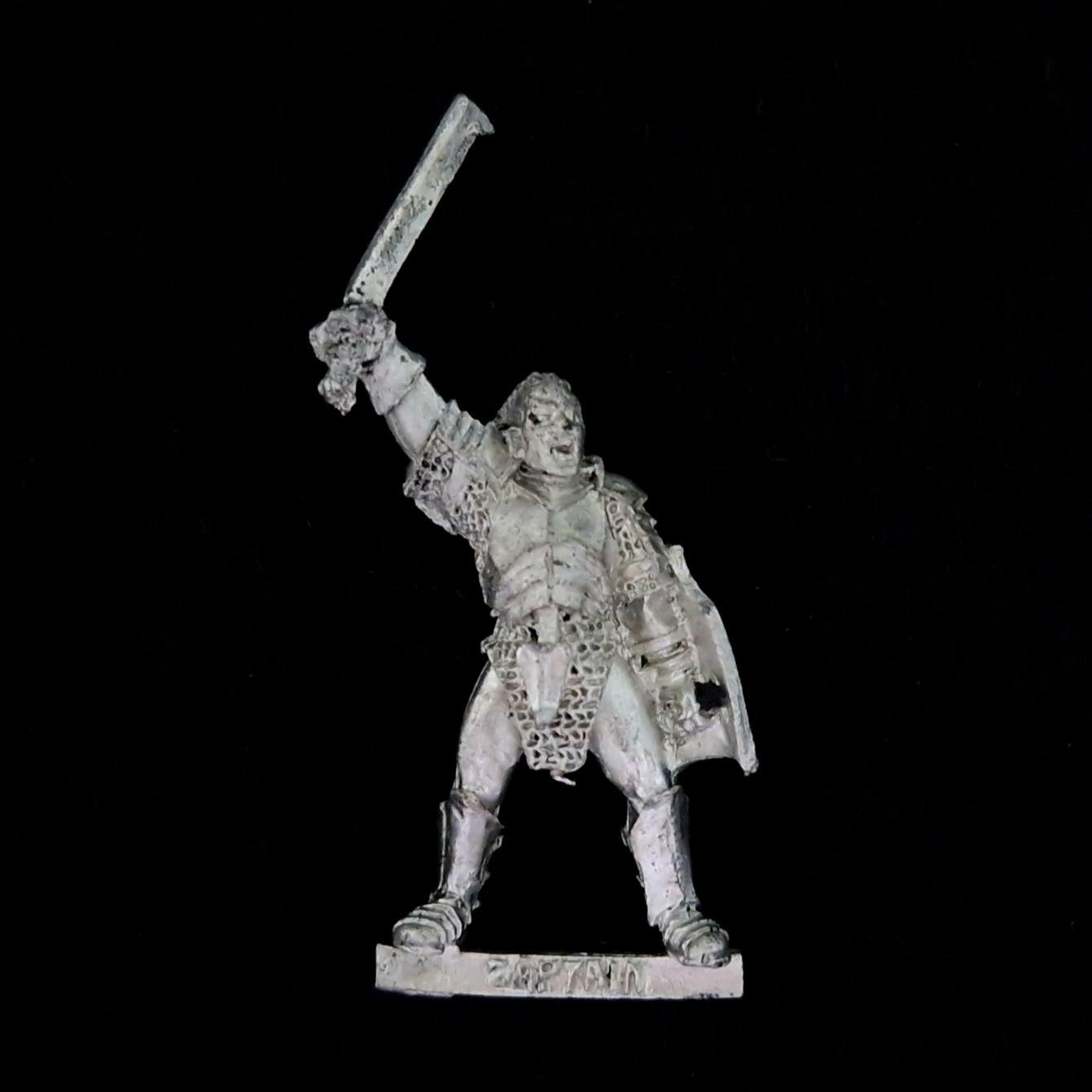 A photo of a Isengard Uruk-Hai Captain Middle Earth Warhammer miniature