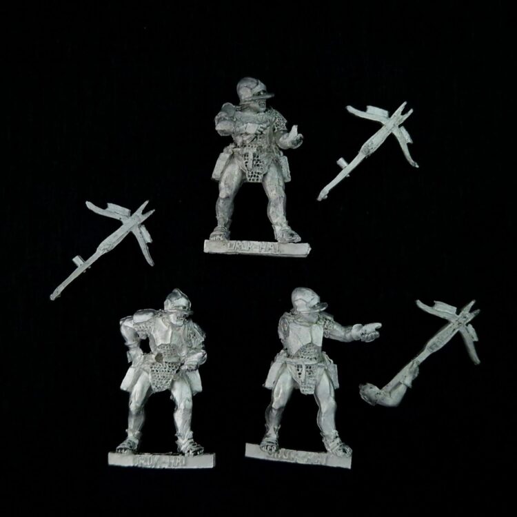 A photo of Isengard Uruk-Hai with Crossbows Middle Earth Warhammer miniatures