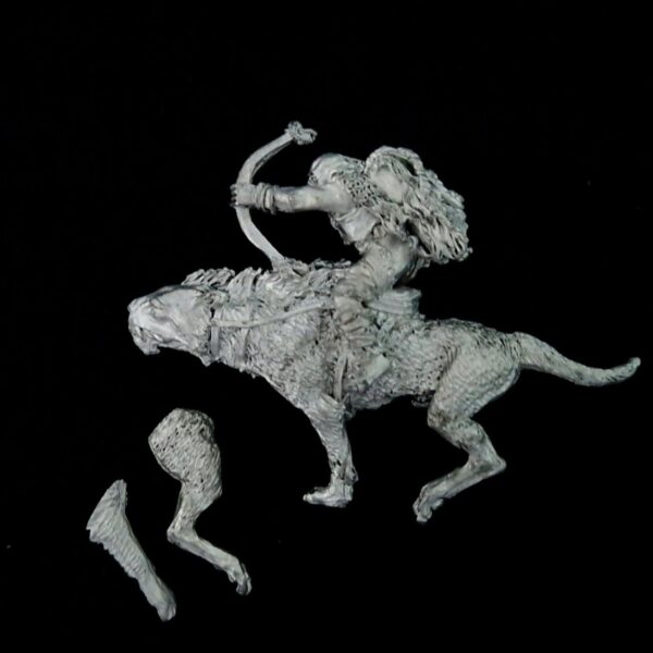 A photo of a Isengard Warg Rider Middle Earth Warhammer miniature