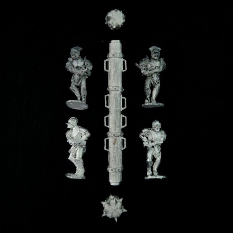 A photo of an Isengard Uruk-Hai Battering Ram Middle Earth Warhammer miniature
