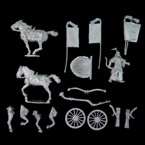 A photo of a Variags of Khand Khandish King in Chariot Middle Earth Warhammer miniature