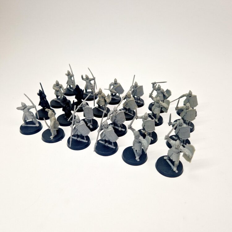 A photo of Warriors of Minas Tirith Warhammer miniatures
