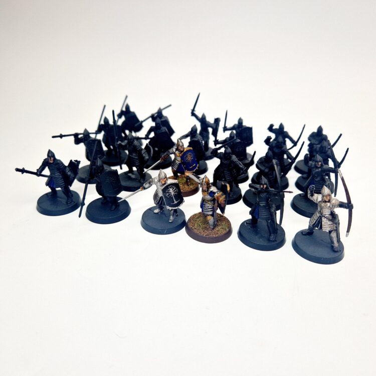 A photo of Warriors of Minas Tirith Warhammer miniatures