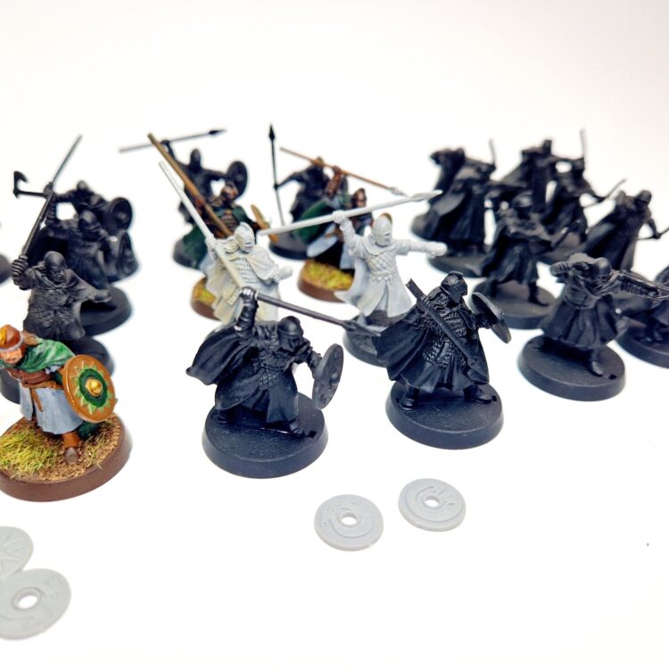 A photo of Rohan Warriors Warhammer miniatures