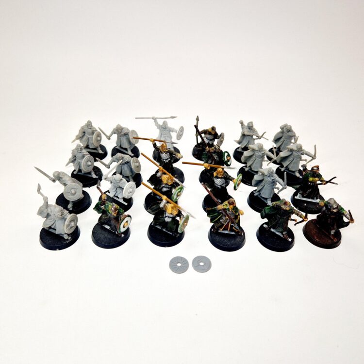 A photo of Rohan Warriors Warhammer miniatures