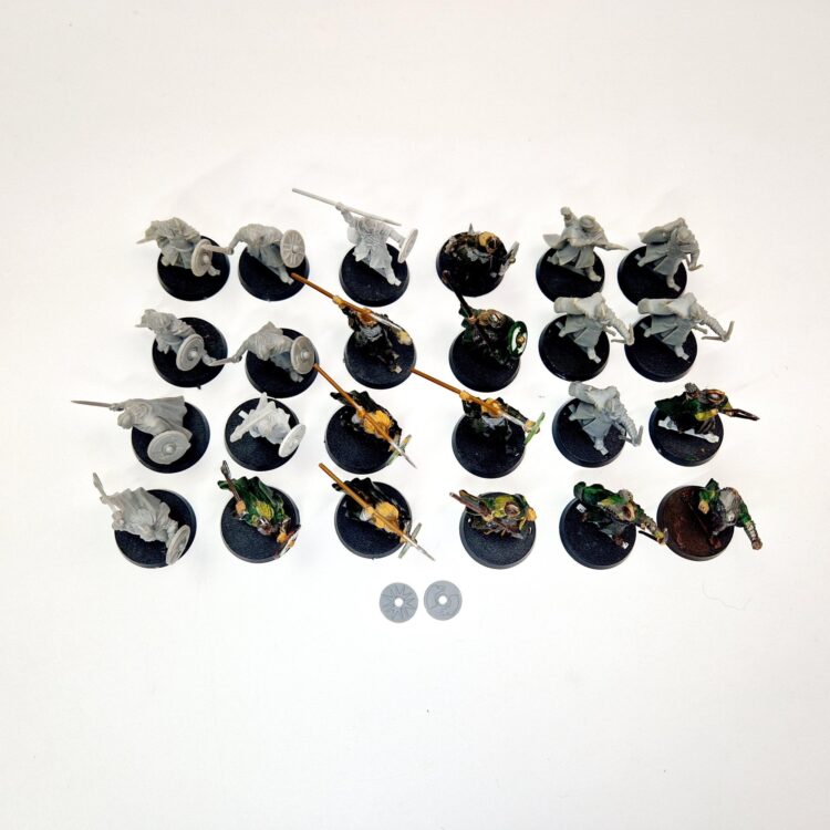 A photo of Rohan Warriors Warhammer miniatures