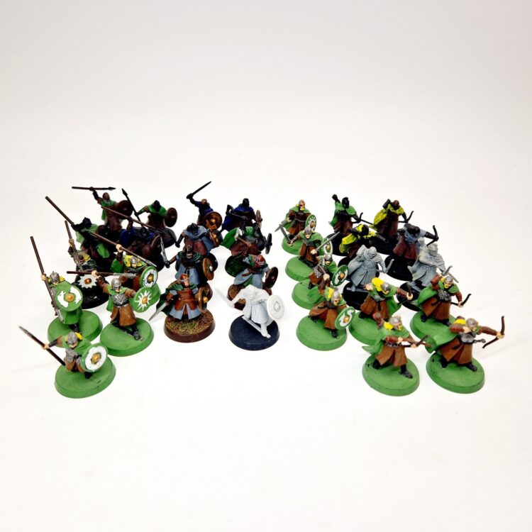 A photo of Rohan Warriors Warhammer miniatures
