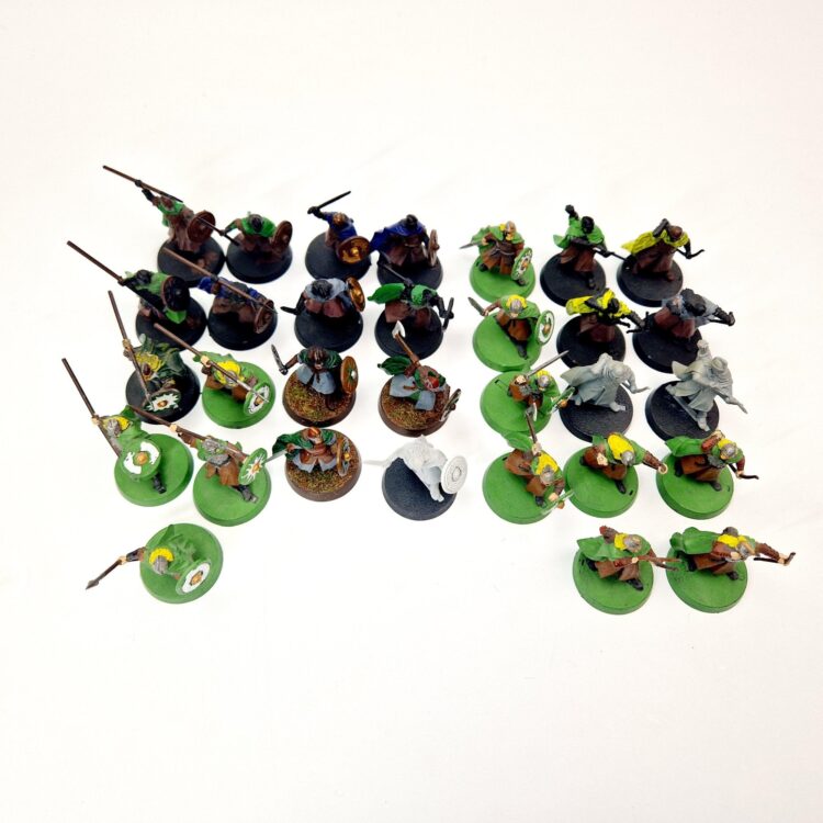 A photo of Rohan Warriors Warhammer miniatures