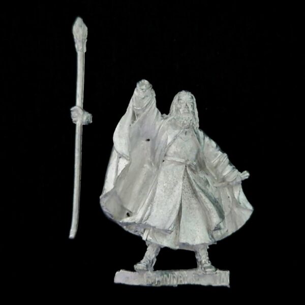 A photo of a The Fellowship Gandalf the White on Foot Warhammer miniature