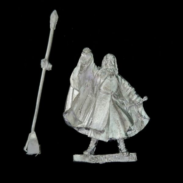 A photo of a The Fellowship Gandalf the White on Foot Warhammer miniature