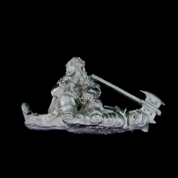 A photo of a The Fellowship Gimli on Dead Uruk-Hai Middle Earth Warhammer miniature