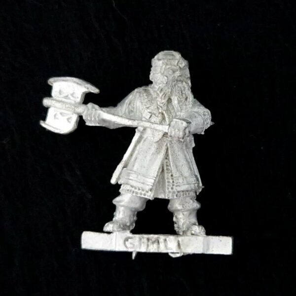 A photo of a The Fellowship Gimli Warhammer miniature