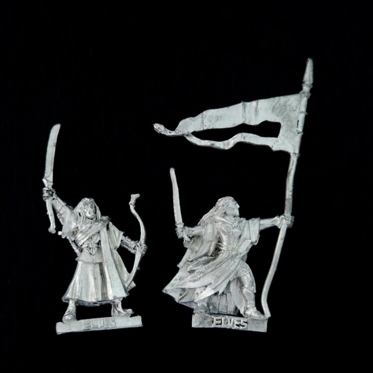 A photo of Lothlórien Wood Elf Command Middle Earth Warhammer miniatures