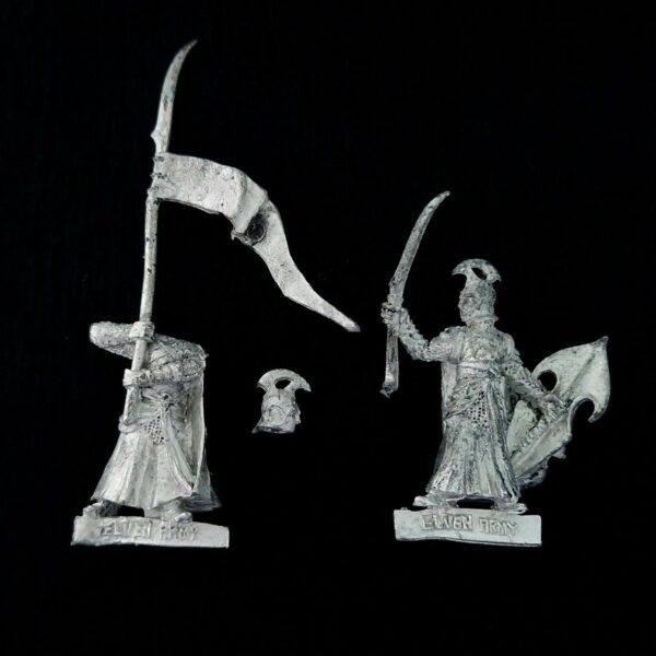 A photo of Rivendell Elf Spearmen Command Middle Earth Warhammer miniatures
