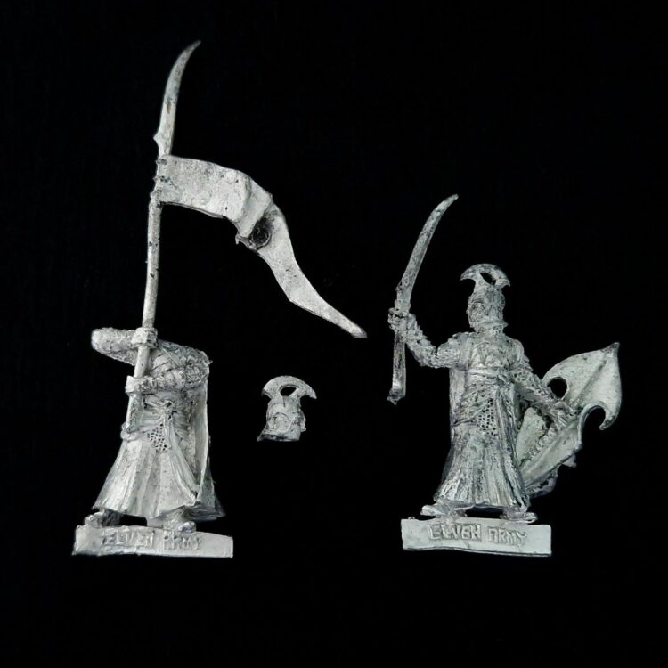 A photo of Rivendell Elf Spearmen Command Middle Earth Warhammer miniatures