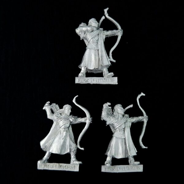 A photo of Lothlórien Elves with Bows Middle Earth Warhammer miniatures