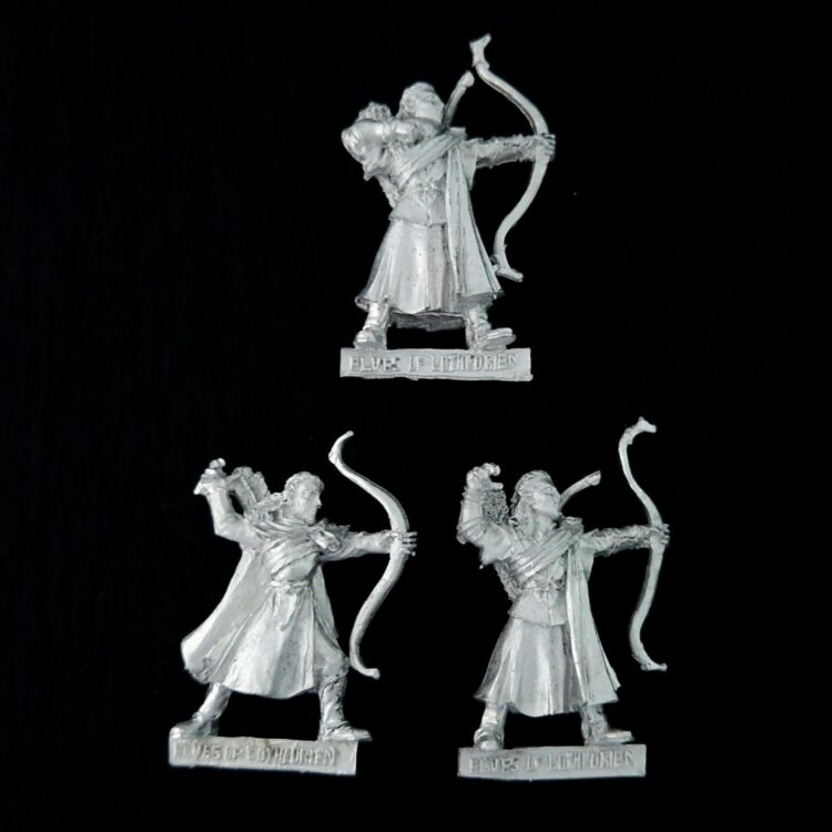 A photo of Lothlórien Elves with Bows Middle Earth Warhammer miniatures