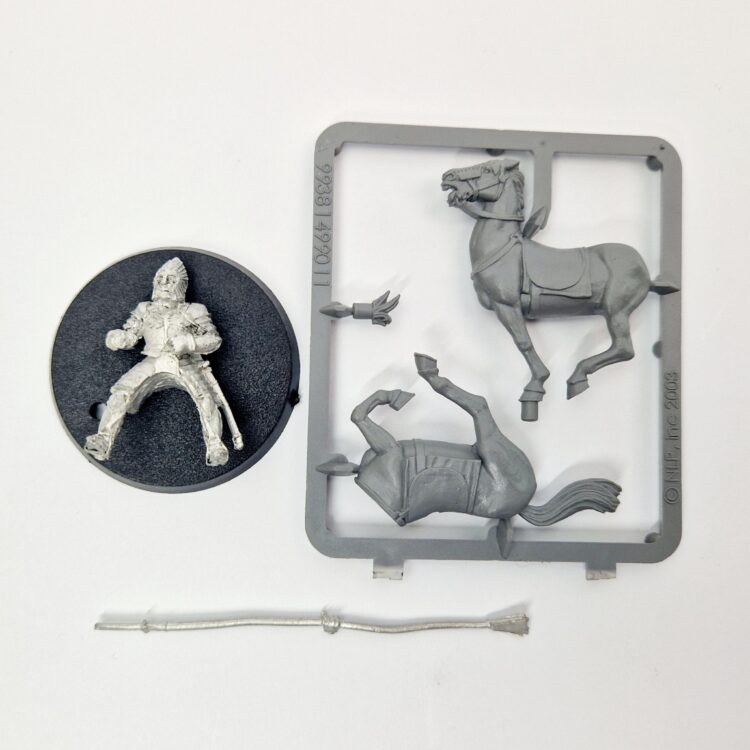 A photo of a Knight of Minas Tirith Middle Earth Warhammer miniature