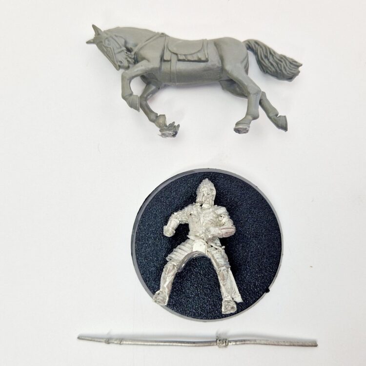 A photo of a Knight of Minas Tirith Middle Earth Warhammer miniature