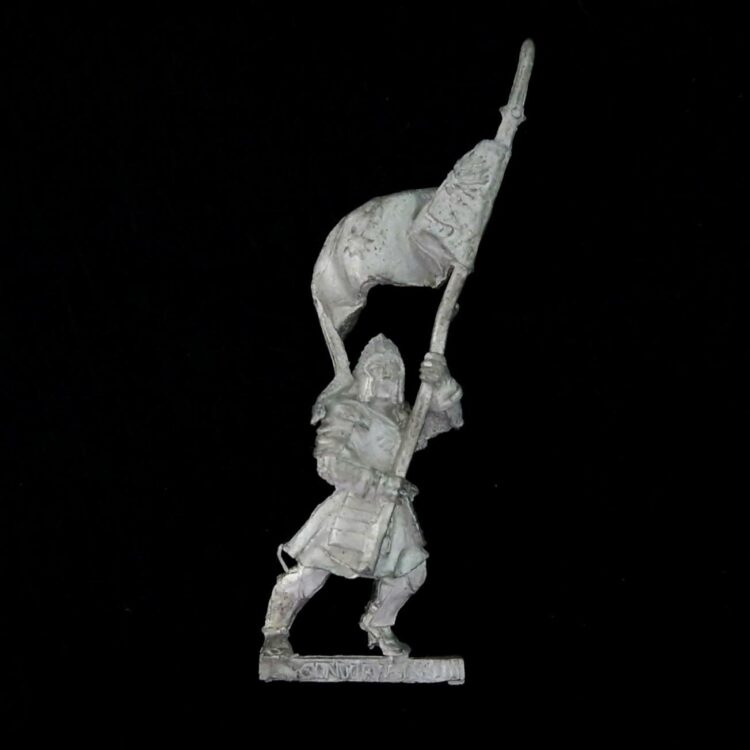 A photo of a Minas Tirith Banner Bearer Warhammer miniature