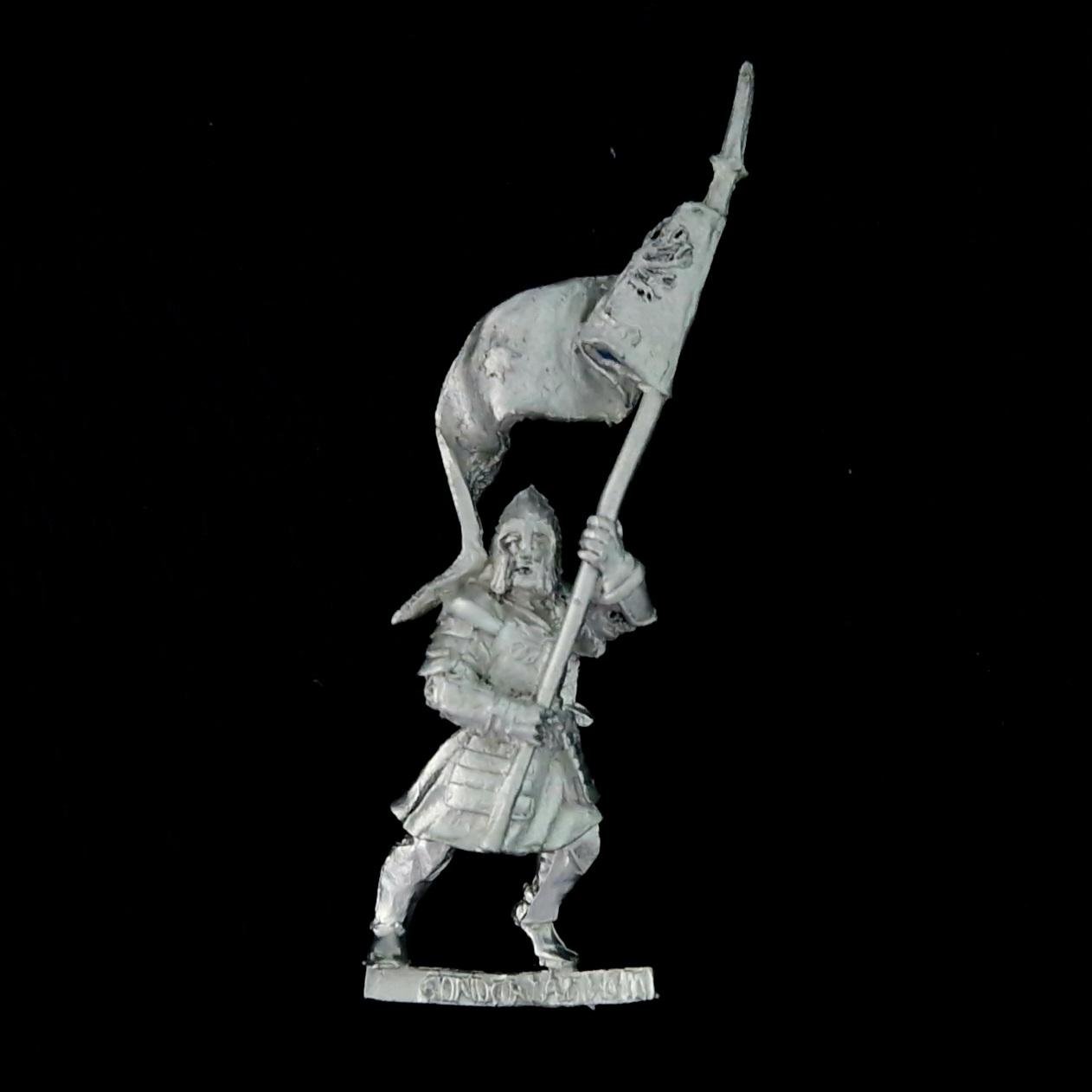 A photo of a Minas Tirith Banner Bearer Warhammer miniature