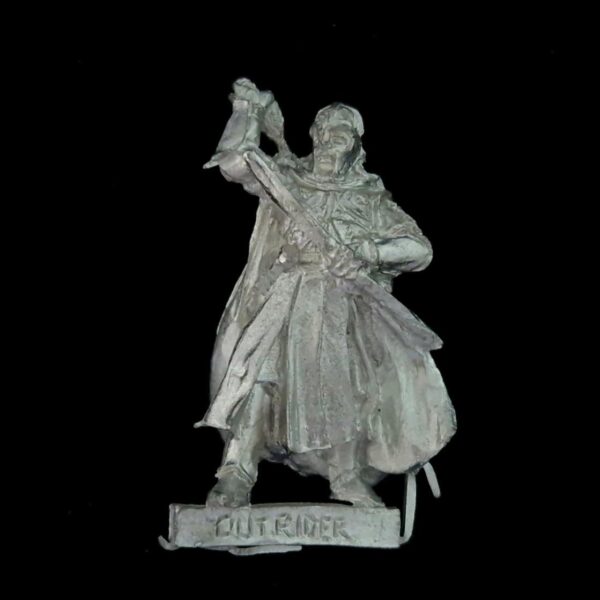 A photo of a Rohan Outrider on Foot Middle Earth Warhammer miniature