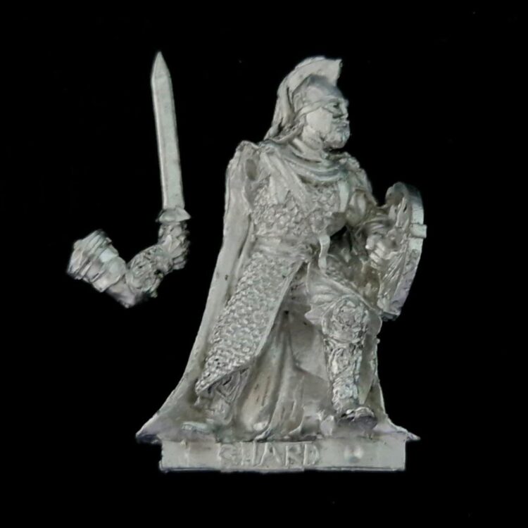 A photo of a Rohan Royal Guard on Foot Middle Earth Warhammer miniature