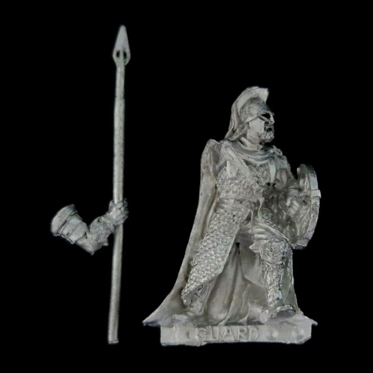 A photo of a Rohan Royal Guard on Foot Middle Earth Warhammer miniature
