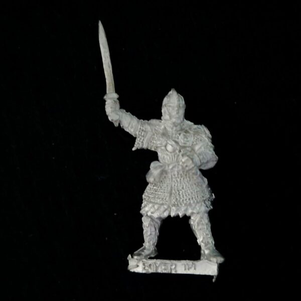 A photo of a Rohan Éomer on foot Pelennor Warhammer miniature